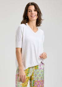 ZAKET & PLOVER ZP8406U V-Neck Top - White