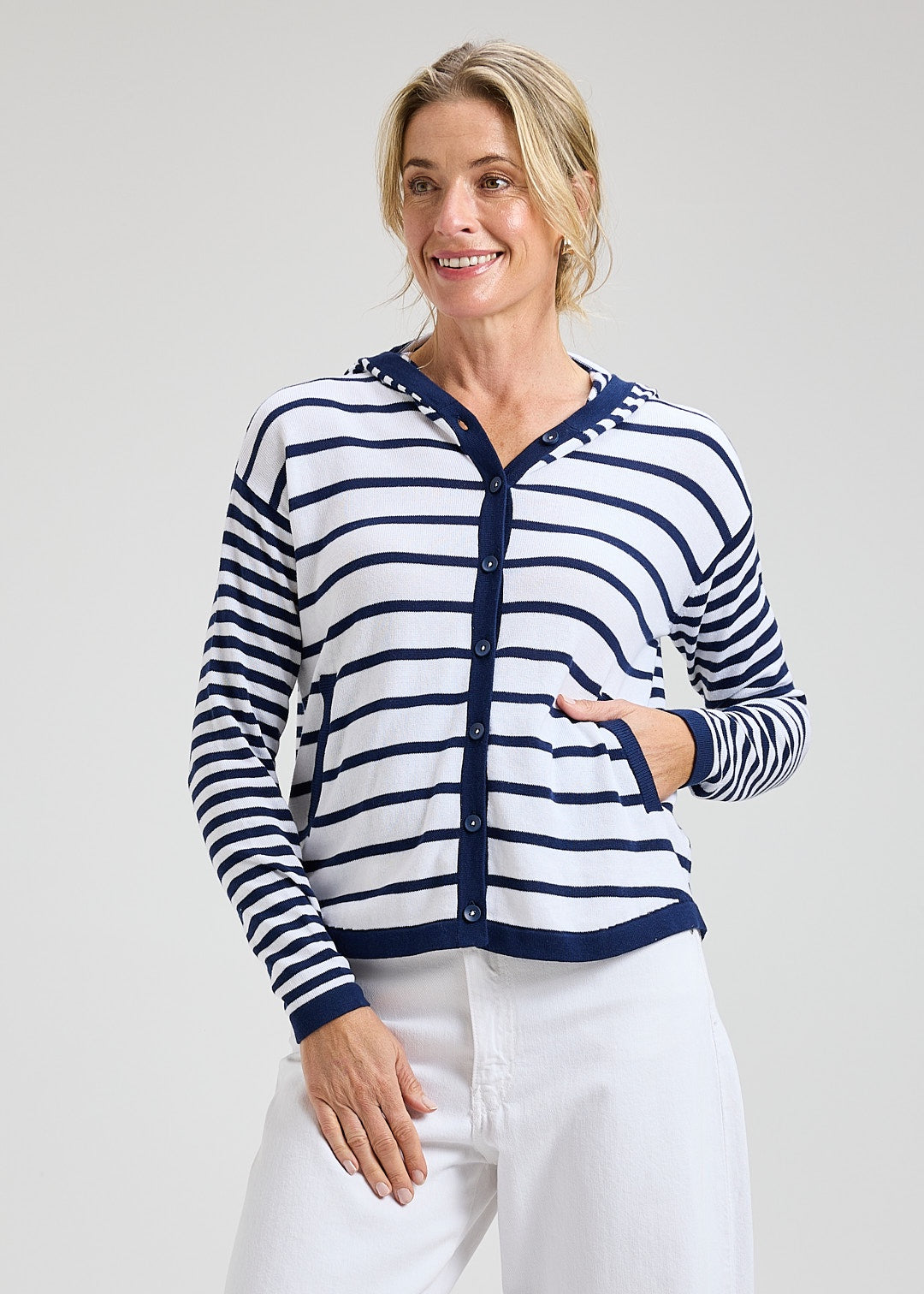 ZAKET & PLOVER ZP8409U Multi Stripe Hoodie - Marine