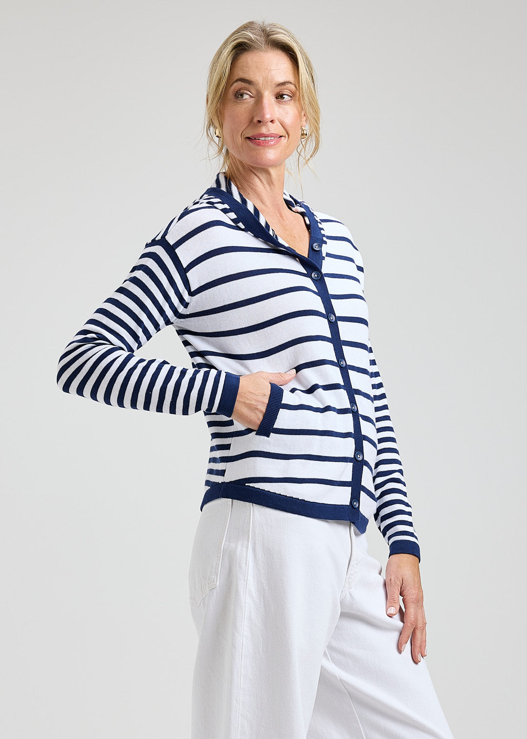 ZAKET & PLOVER ZP8409U Multi Stripe Hoodie - Marine
