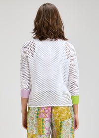 ZAKET & PLOVER ZP8415U Holey Pocket Cardi - White