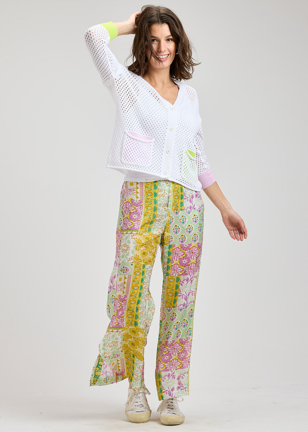 ZAKET & PLOVER ZP8415U Holey Pocket Cardi - White