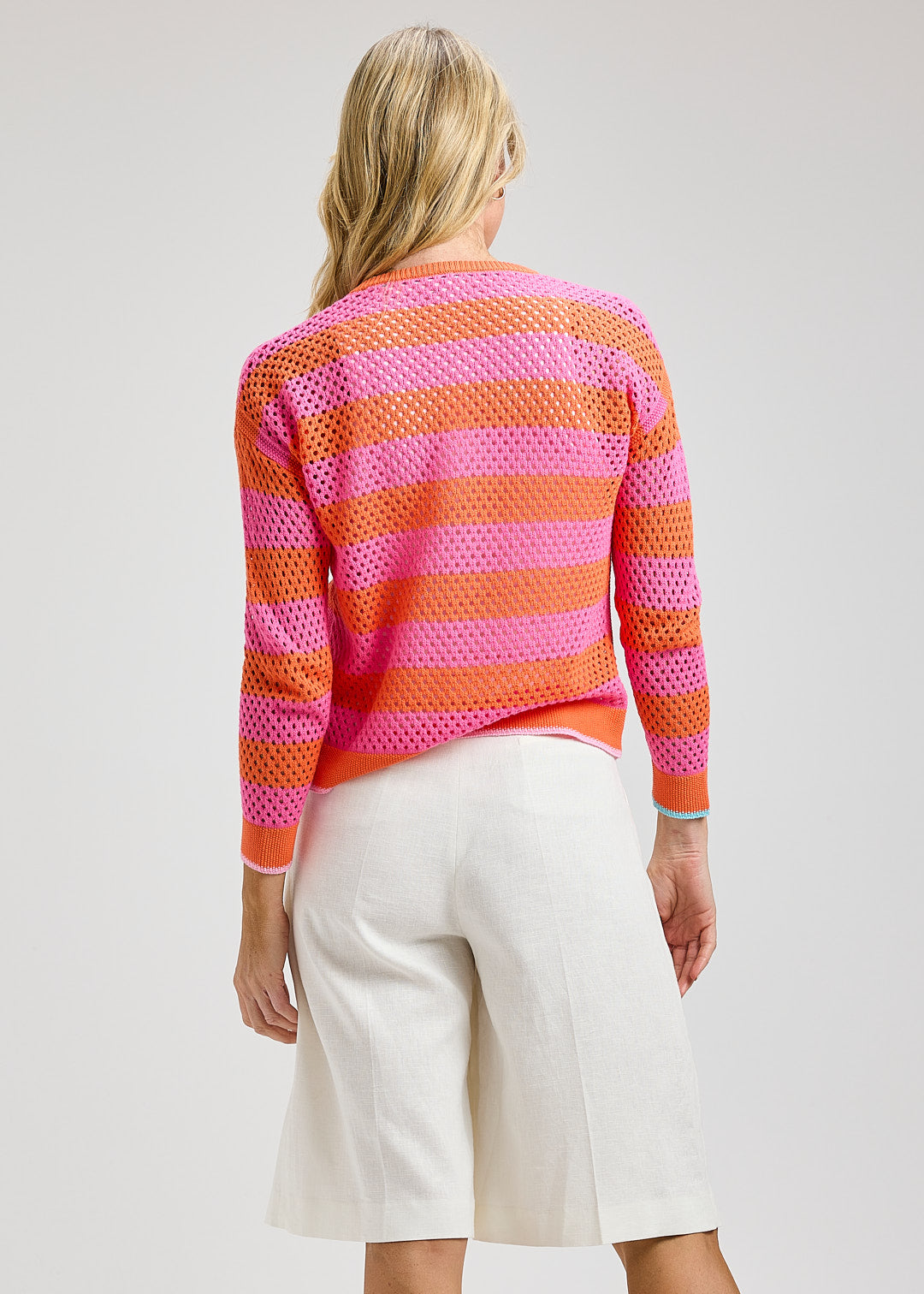 ZAKET & PLOVER ZP8418U Pointelle Zip Cardi - Sunset