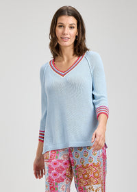 ZAKET & PLOVER ZP8420U Crochet Trim Top - Powder