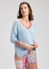 ZAKET & PLOVER ZP8420U Crochet Trim Top - Powder