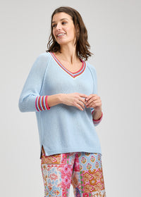 ZAKET & PLOVER ZP8420U Crochet Trim Top - Powder