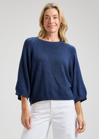 ZAKET & PLOVER  ZP8427U 3/4 Sleeve Top - Denim