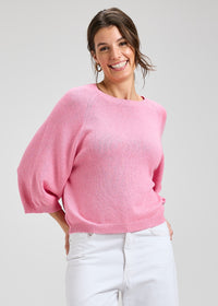 ZAKET & PLOVER  ZP8427U 3/4 Sleeve Top - Flamingo