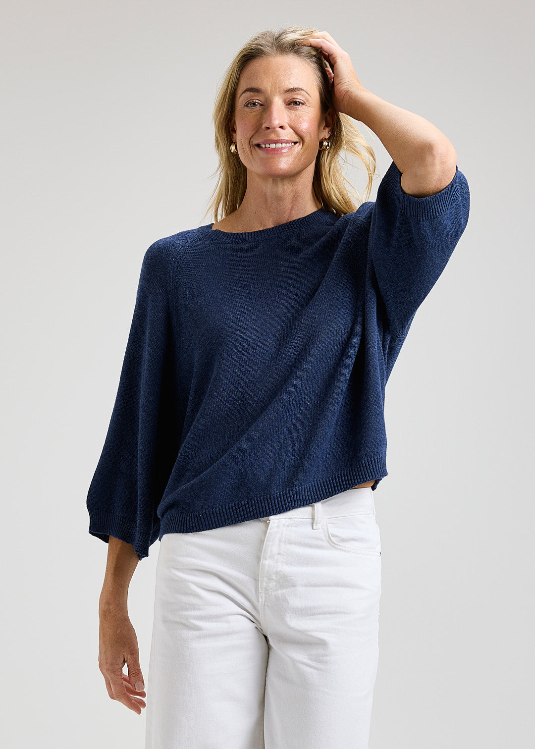 ZAKET & PLOVER  ZP8427U 3/4 Sleeve Top - Denim