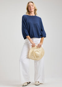 ZAKET & PLOVER  ZP8427U 3/4 Sleeve Top - Denim