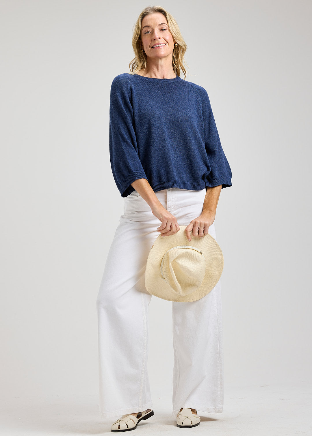 ZAKET & PLOVER  ZP8427U 3/4 Sleeve Top - Denim