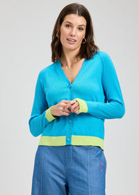 ZAKET & PLOVER ZP8428U Essential Vee Cardi - Tidal