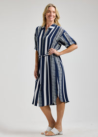 ZAKET & PLOVER ZP8461U Nautical Stripe Shirt Dress - Seaside Stripe