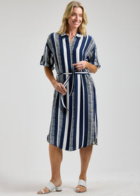 ZAKET & PLOVER ZP8461U Nautical Stripe Shirt Dress - Seaside Stripe