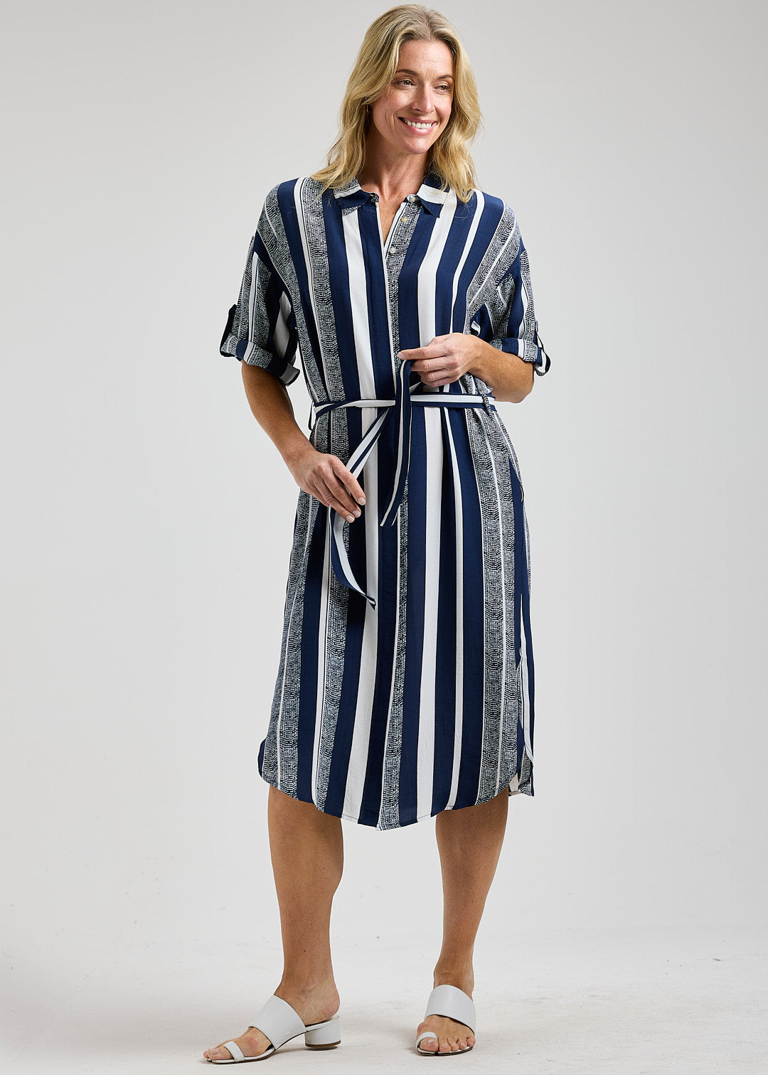 ZAKET & PLOVER ZP8461U Nautical Stripe Shirt Dress - Seaside Stripe