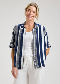 ZAKET & PLOVER ZP8462U Nautical Stripe Blouse - Seaside Stripe