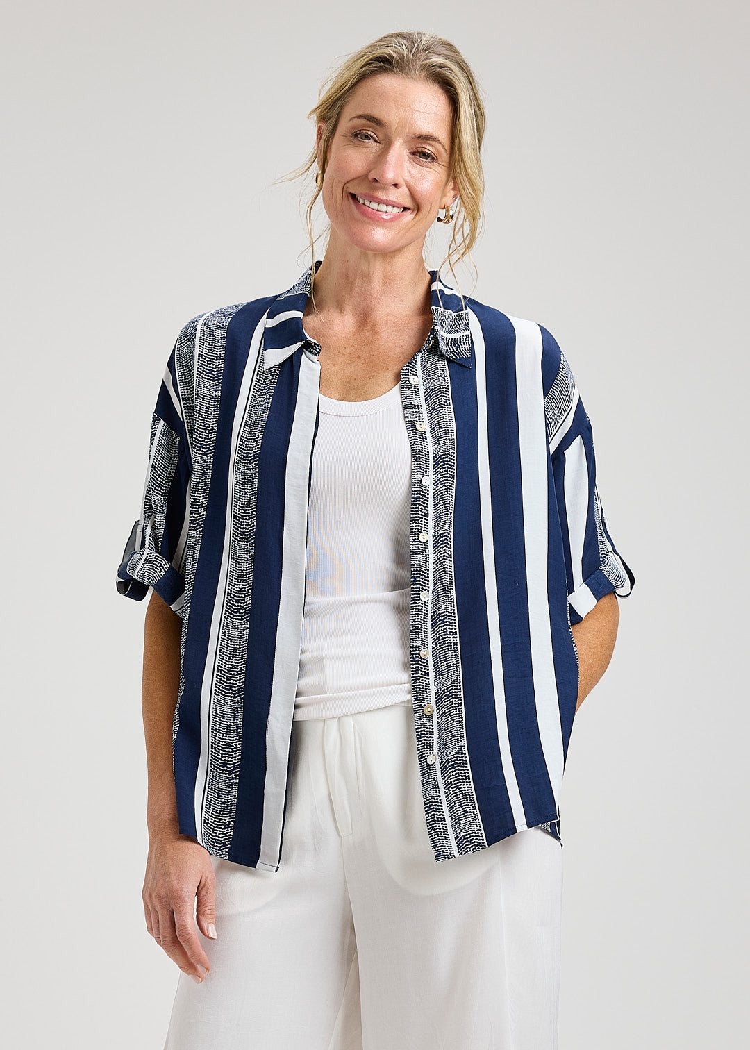 ZAKET & PLOVER ZP8462U Nautical Stripe Blouse - Seaside Stripe