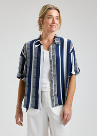ZAKET & PLOVER ZP8462U Nautical Stripe Blouse - Seaside Stripe