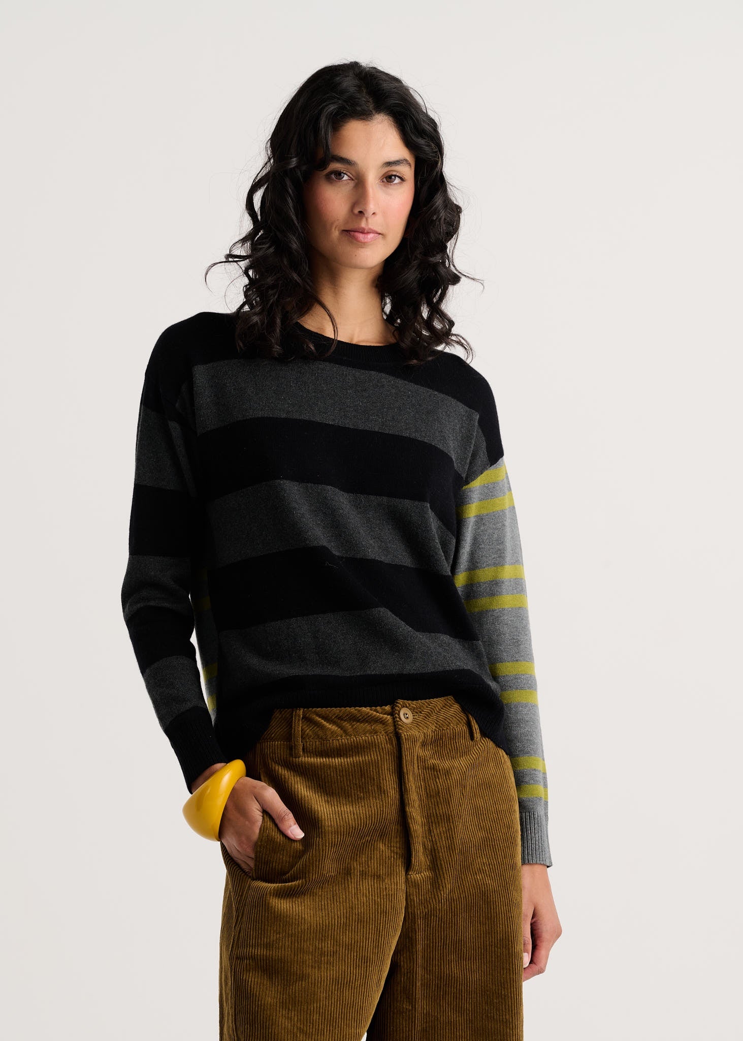 ZAKET & PLOVER ZP8530U Bold Stripe Sweater - Black