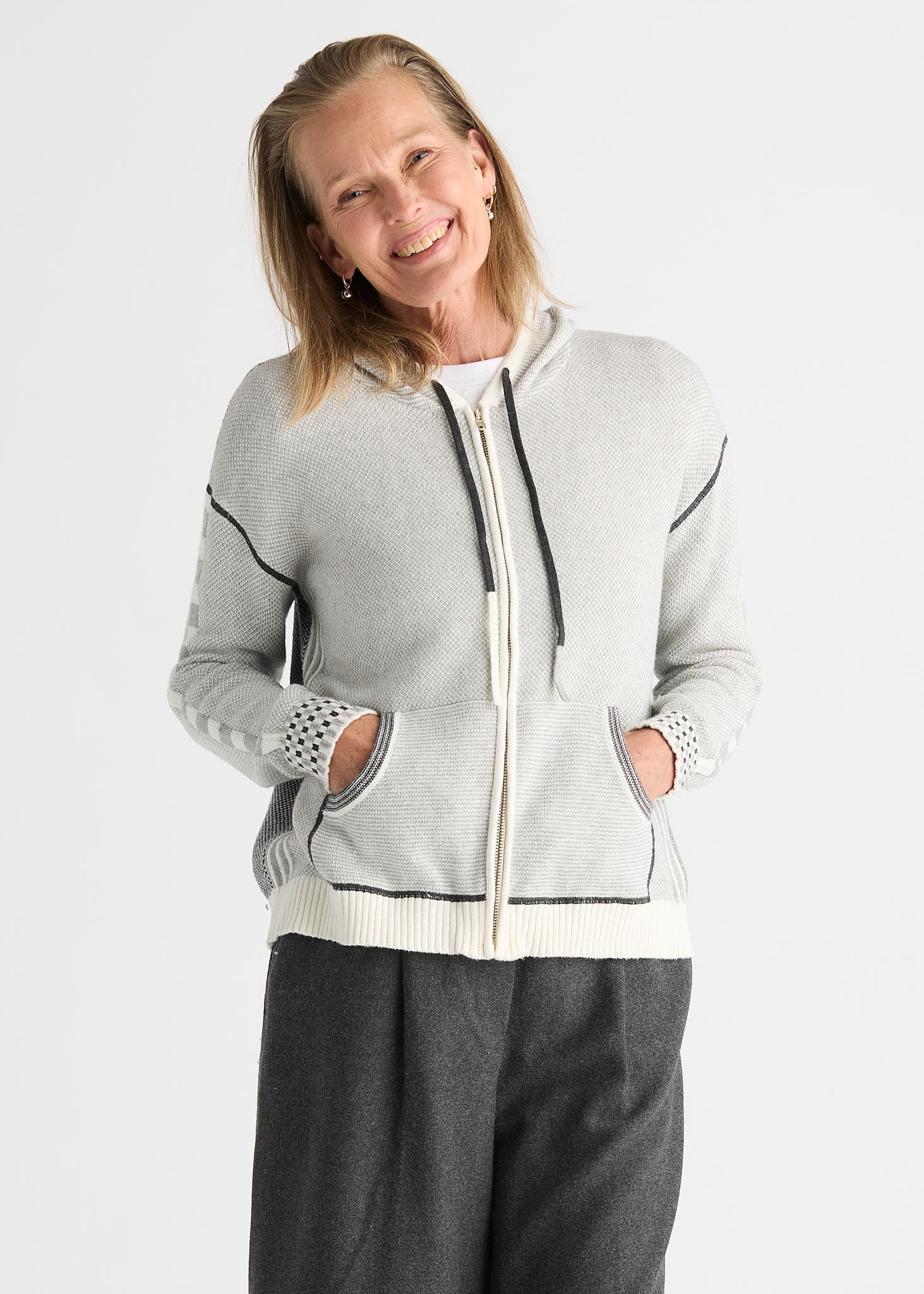 ZAKET & PLOVER ZP8532U Birdseye Hoodie - Snow