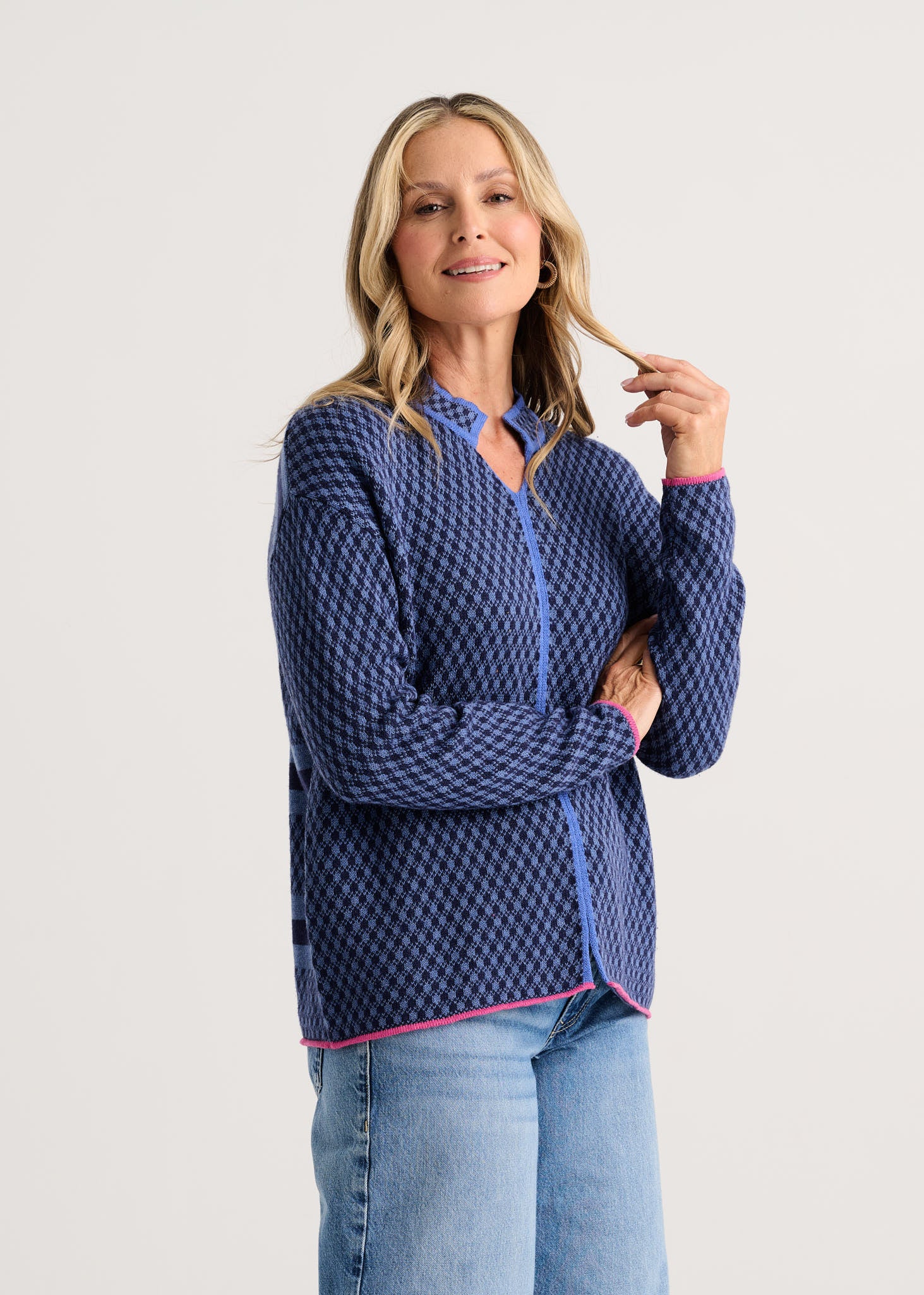 ZAKET & PLOVER ZP8548U Checkmate Neru Collar - Jean
