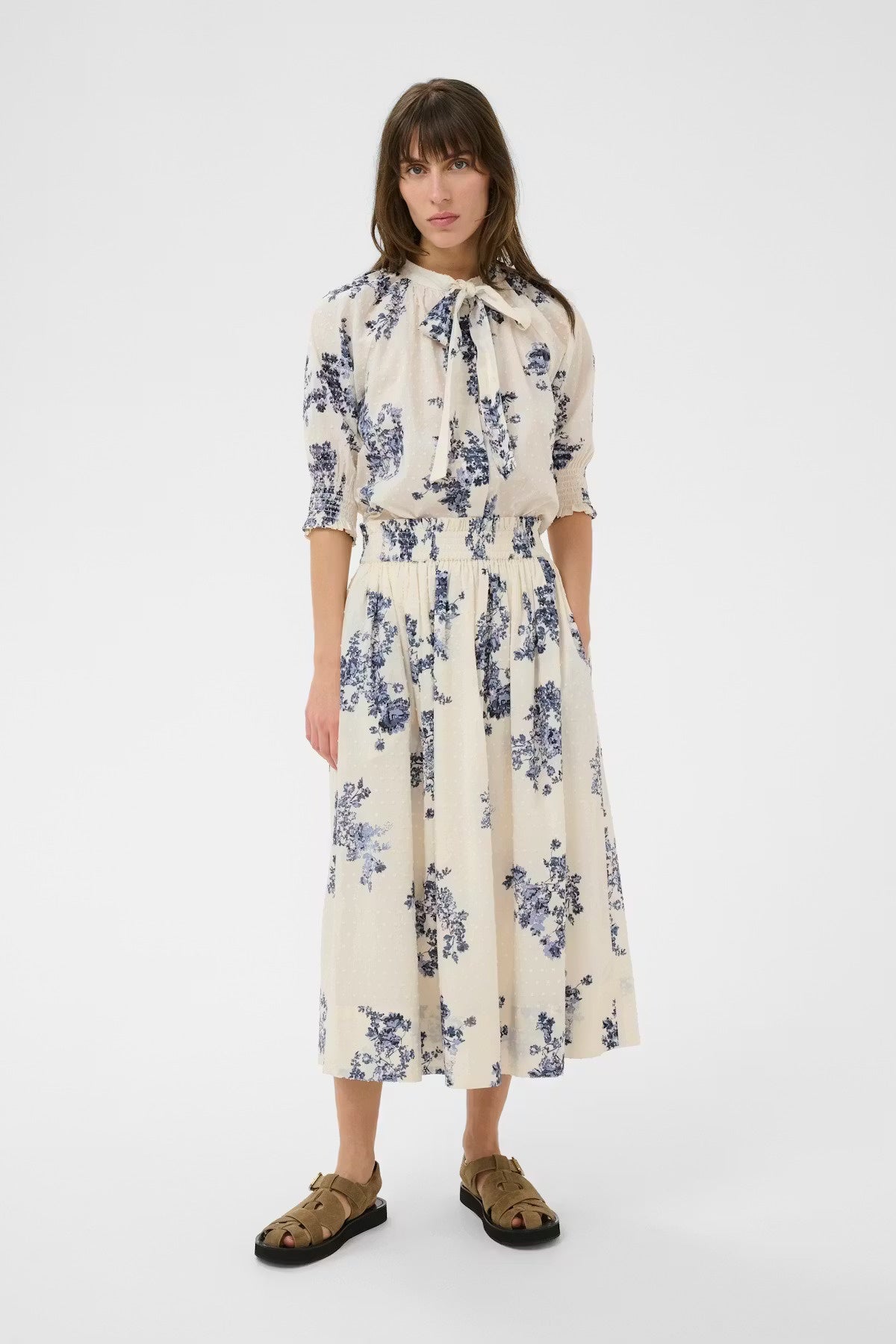 PART TWO AmaiaPW Skirt - Blue Shadow Flower Print