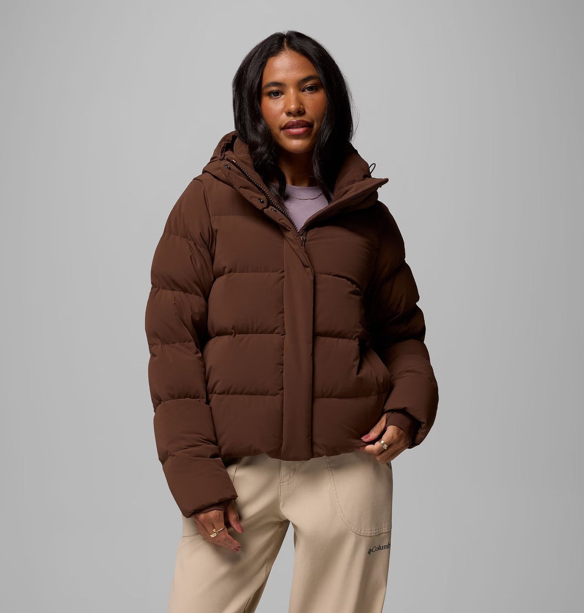 COLUMBIA Women's Amaze Puff Hooded Jacket - Tobacco