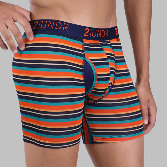 2UNDR Swing Shift 6" Boxer Brief - Beach Stripe