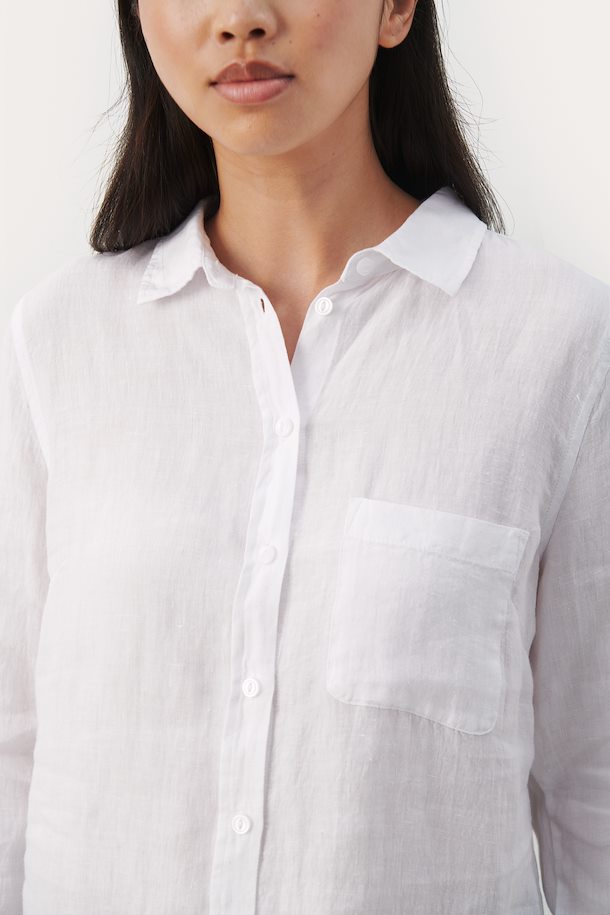 W's Kiva Linen Button Down Shirt - Bright White