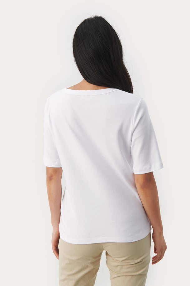 W's Ratansa Cotton V-neck Shirt - Bright White