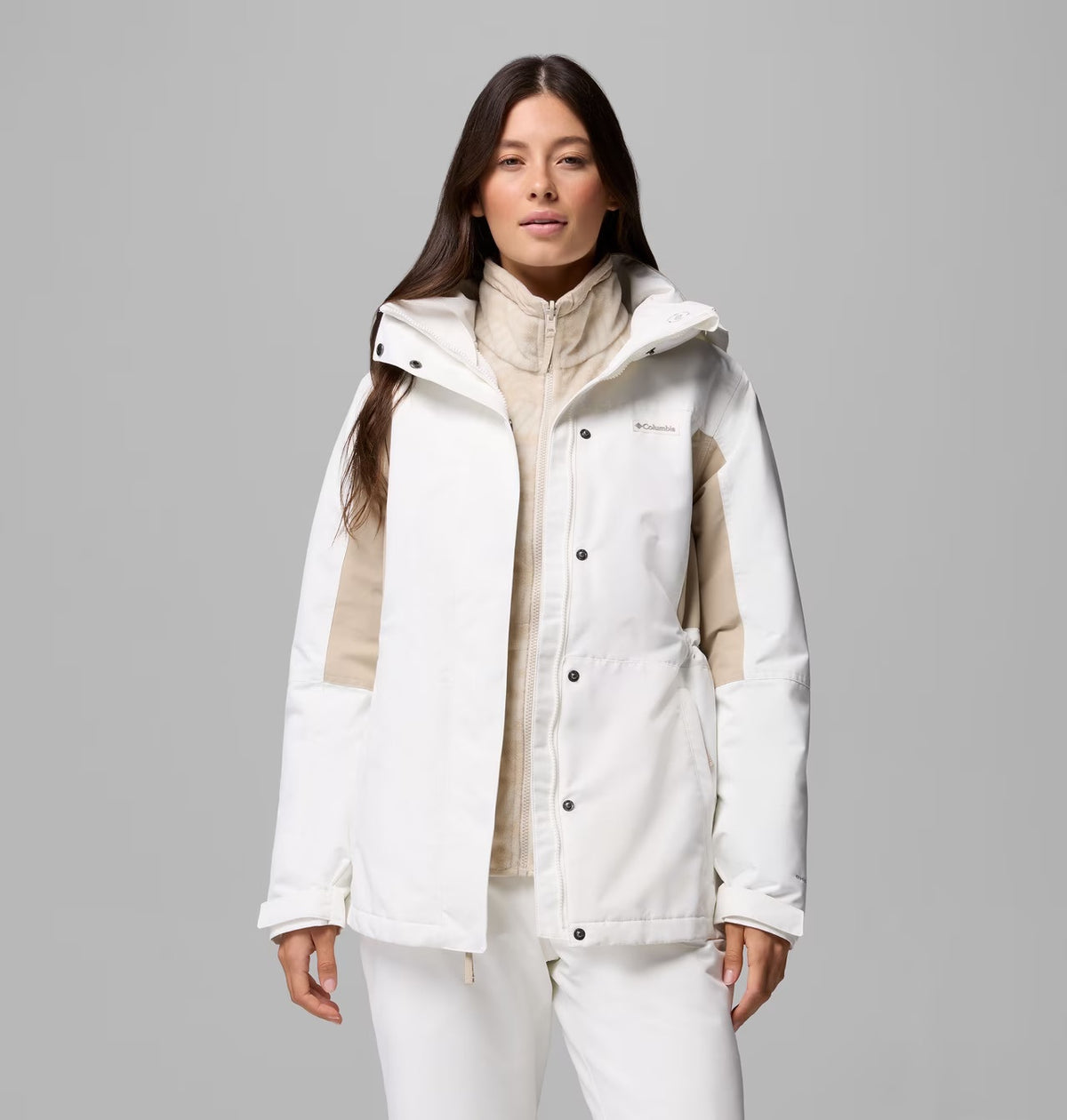 COLUMBIA Women's Bugaboo IV Fleece Interchange Jacket - Sea Salt/Ancient Fossil