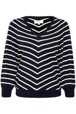 W's Camilla Pull Over- Sweater- Dark Navy Stripe