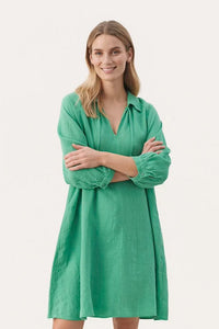 W's Erona Linen Dress - Green Spruce