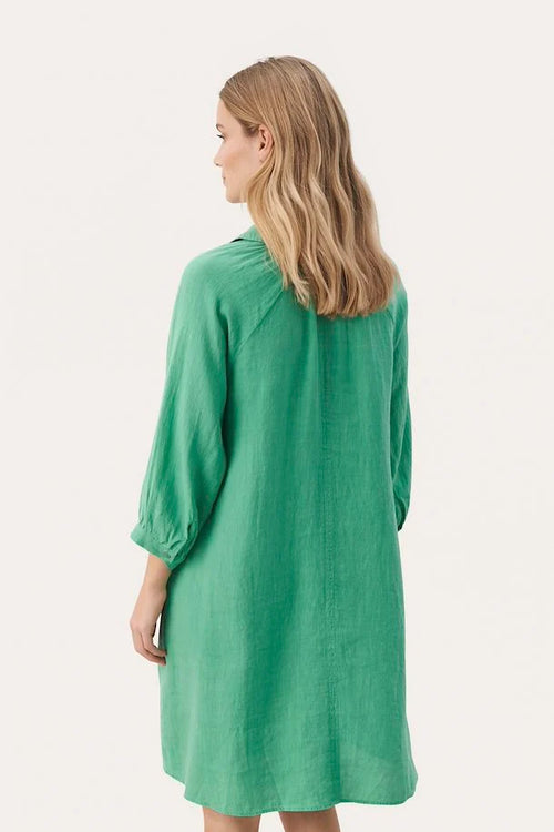 W's Erona Linen Dress - Green Spruce