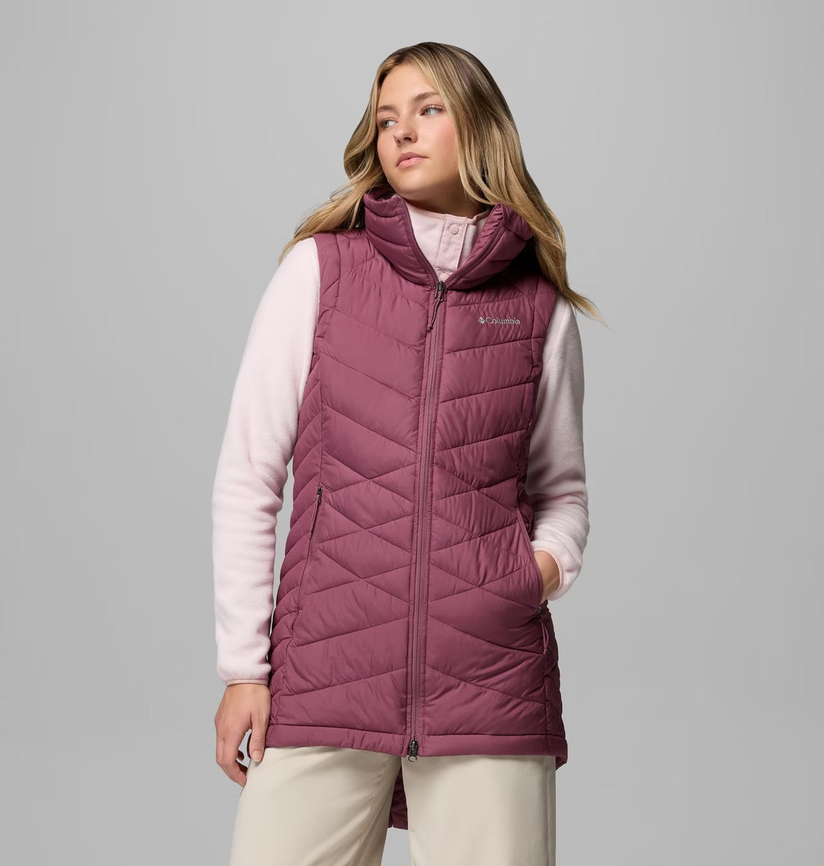 COLUMBIA Women's Heavenly Long Vest - Antique Mauve