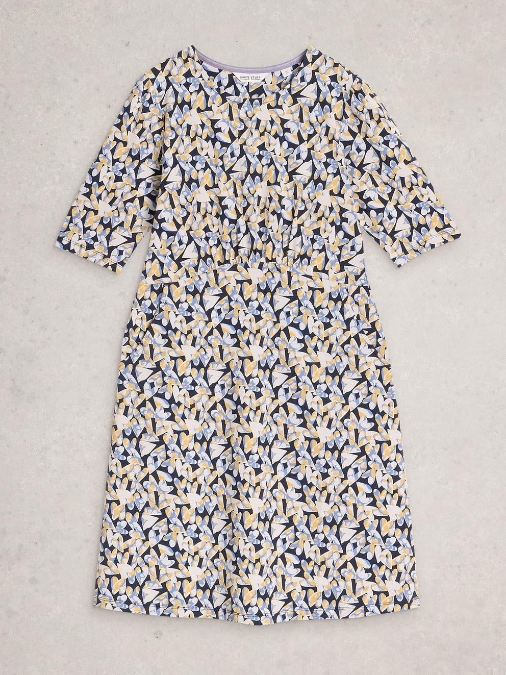 WHITE STUFF Women's Olivia Jersey Dress - Blue Print