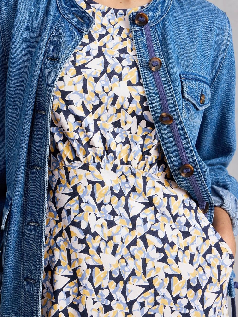 WHITE STUFF Women's Olivia Jersey Dress - Blue Print