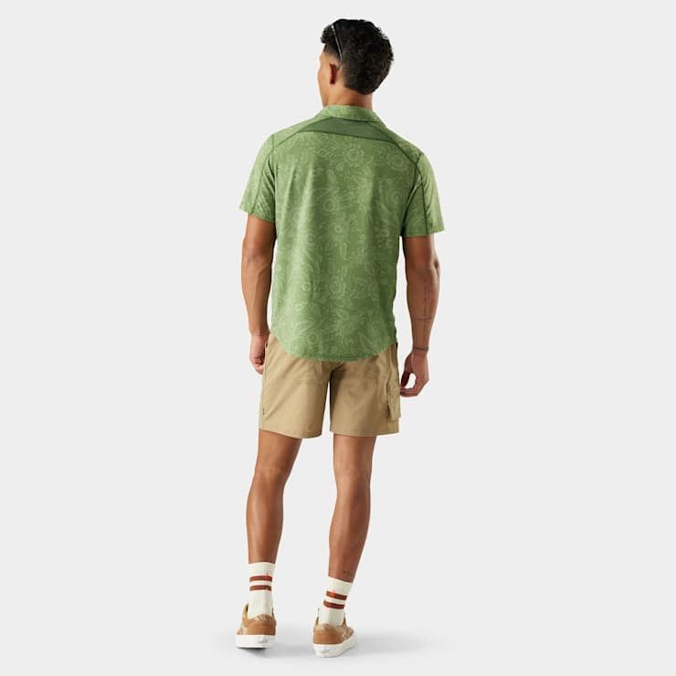 SMARTWOOL Men's Everyday Short Sleeve Button Down - Fern Rustic Floral