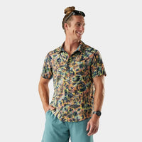 SMARTWOOL Men's Everyday Short Sleeve Button Down - Multi Floral Party