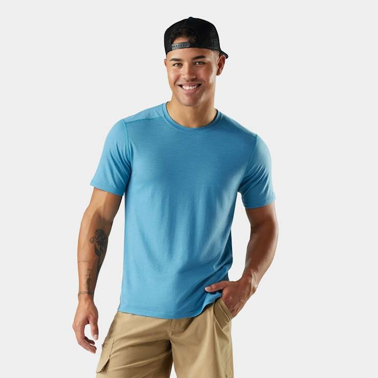 SMARTWOOL Men's Merino Short Sleeve Tee - Mineral Blue