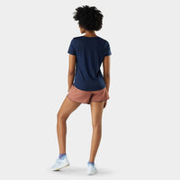 SMARTWOOL Women's Active Ultralite V-Neck Short Sleeve - Deep Navy