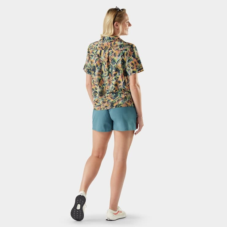 SMARTWOOL Women’s Everyday Short Sleeve Button Down - Multi Floral Party