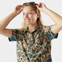 SMARTWOOL Women’s Everyday Short Sleeve Button Down - Multi Floral Party