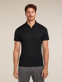 ICEBREAKER Men's Merino 150 Tech Lite Short Sleeve Polo - Black