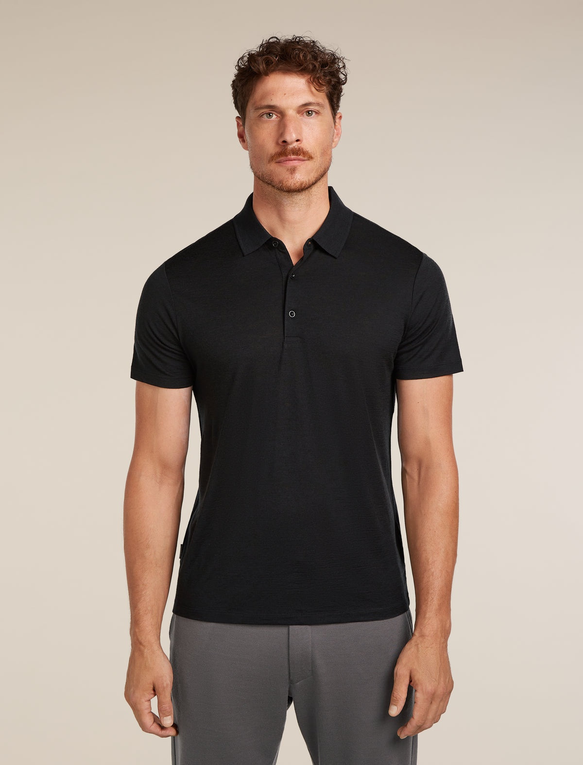 ICEBREAKER Men's Merino 150 Tech Lite Short Sleeve Polo - Black