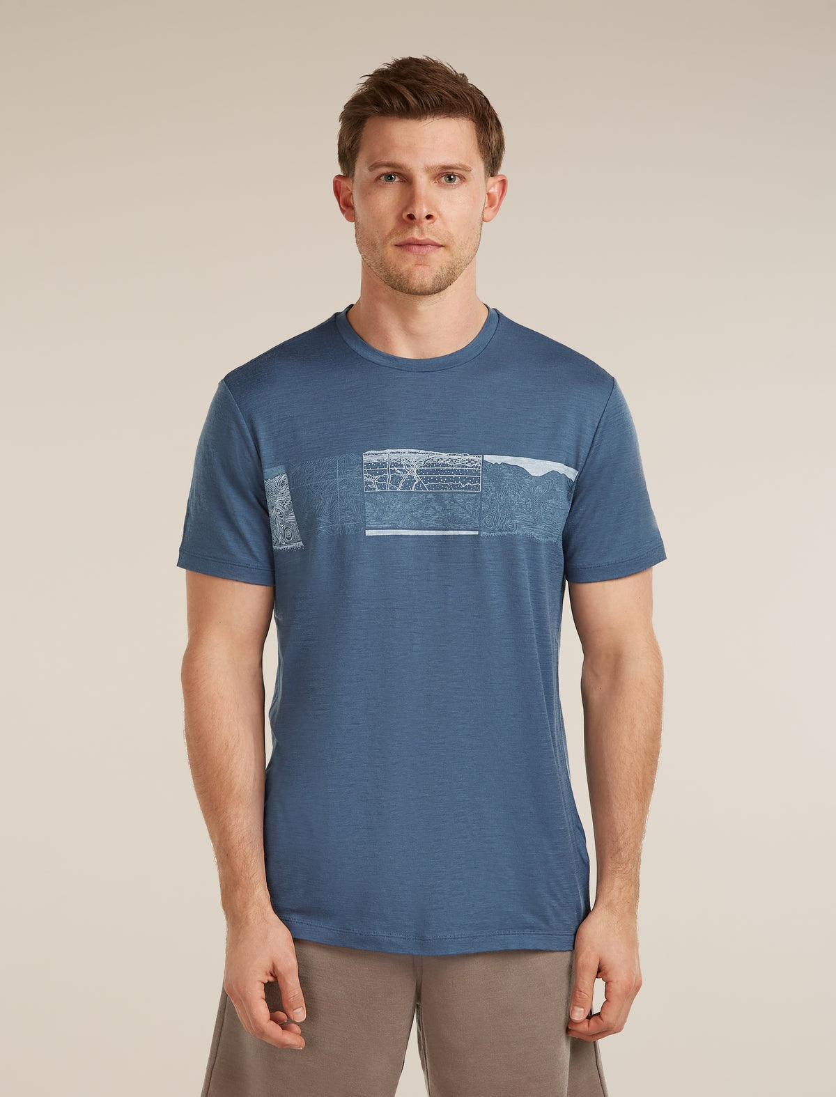 ICEBREAKER Men's Merino 150 Tech Lite Short Sleeve Tee Elevation Line - Dawn