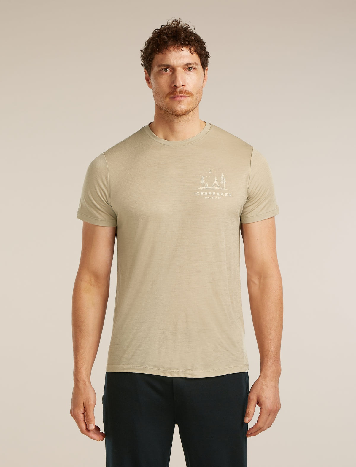 ICEBREAKER Men's Merino 150 Tech Lite Short Sleeve Tee Peaceful Pass - Flagstone