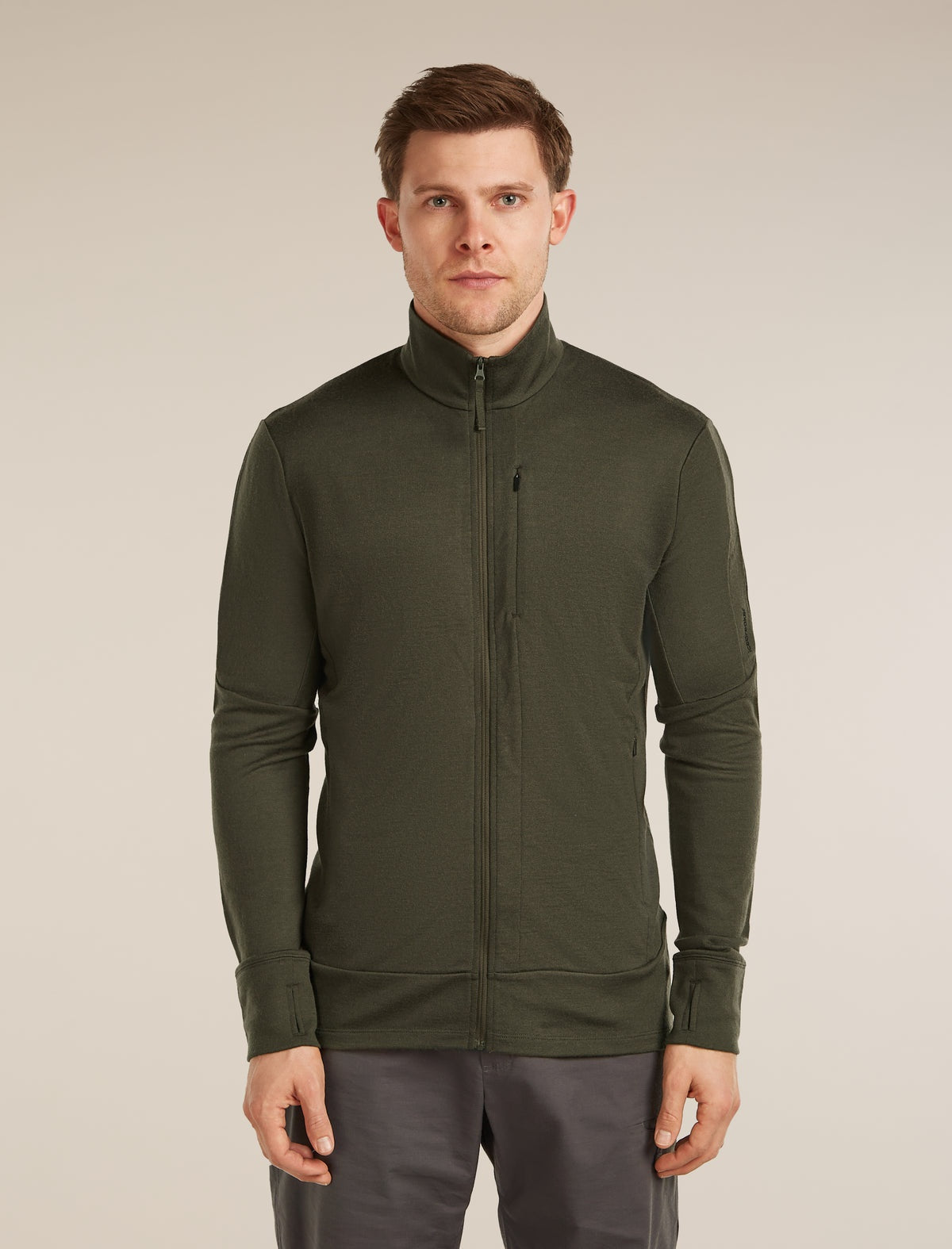 ICEBREAKER Men's Merino 260 Quantum Long Sleeve Zip - Dark Loden