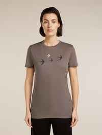 ICEBREAKER Women's Merino 150 Tech Lite Short Sleeve Tee Bird Transit - Porcini