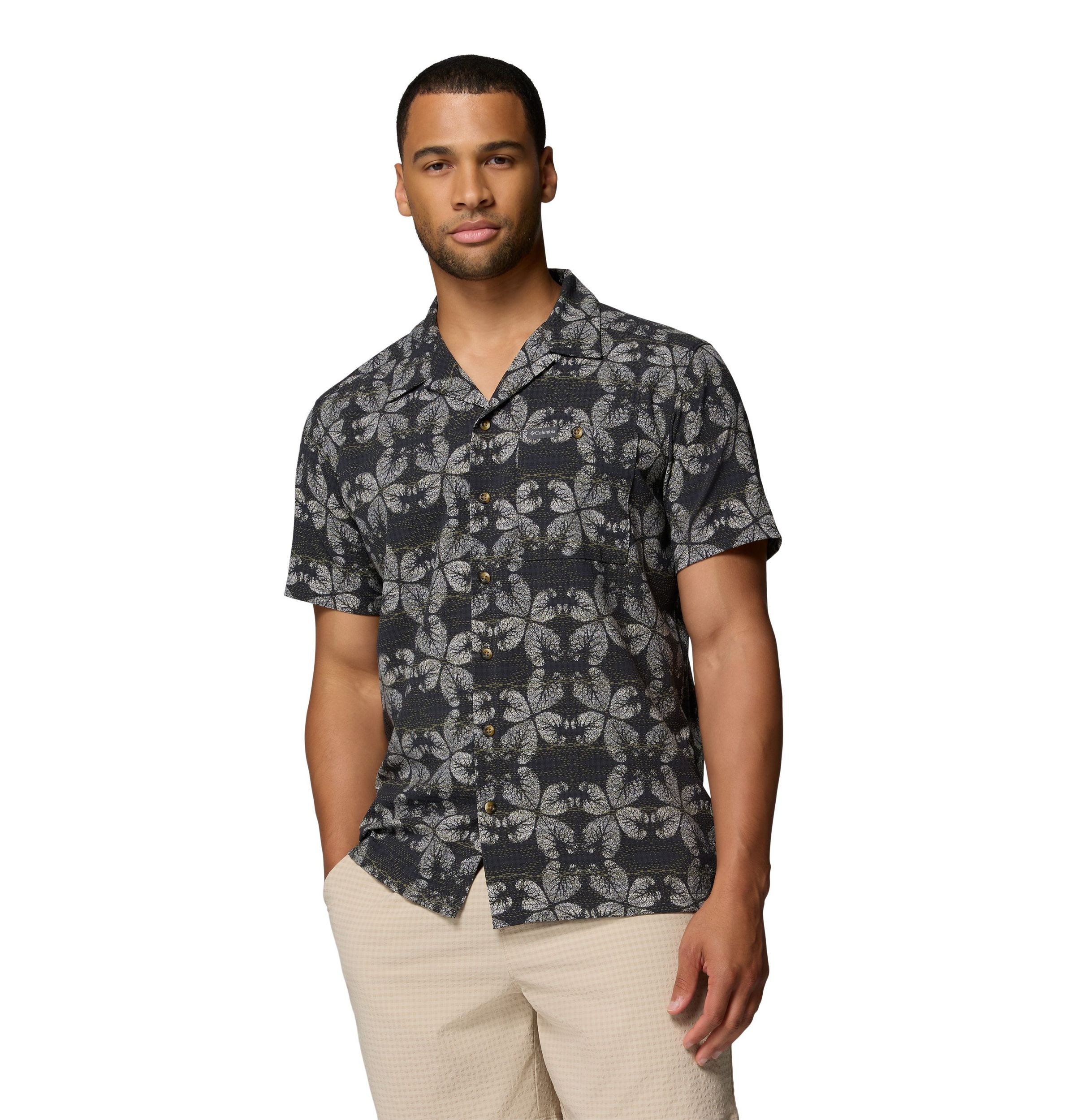 COLUMBIA Men's Utilizer™ Print Camp Shirt - Shark, Floreidoscope