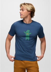 PRANA Men's Bear Squeeze Journeyman Short Sleeve Graphic Tee - Bluff Blue